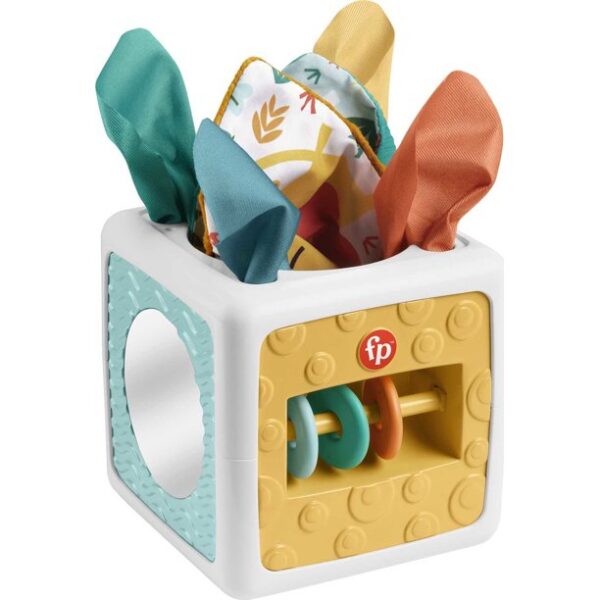 Fisher-Price Tissue Fun Activity Cube Baby Sensory Crinkle Toys for Newborns