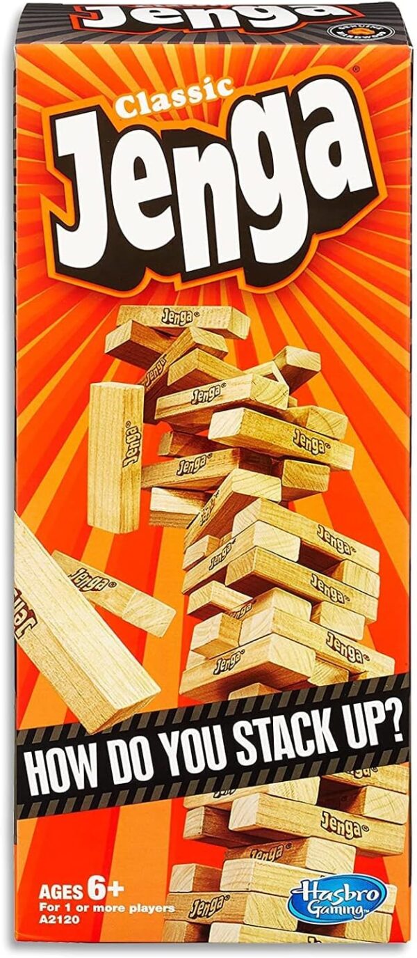 Hasbro Jenga Classic Game with Genuine Hardwood Blocks