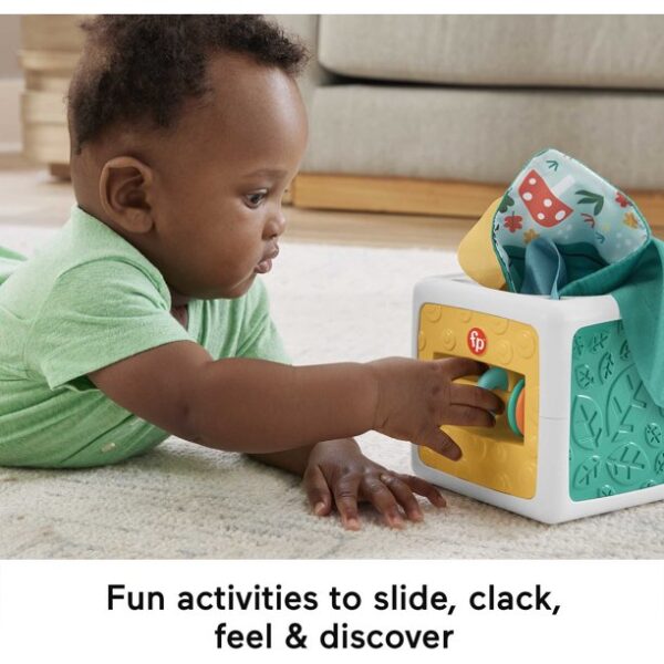 Fisher-Price Tissue Fun Activity Cube Baby Sensory Crinkle Toys for Newborns - Image 4