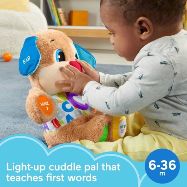 Fisher-Price Plush Puppy Baby Toy with Smart Stages Learning Content and Lights, Laugh & Learn - Image 3