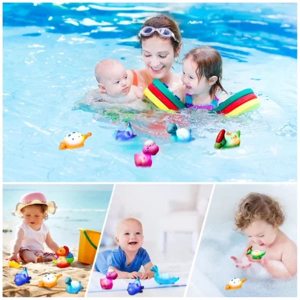 Hot Bee Baby Dinosaur Bath Toys for Toddlers, 6 PCS Mold Free Light-up Floating Kids Bathtub Pool Toys for Infants 6 Months up - Image 2