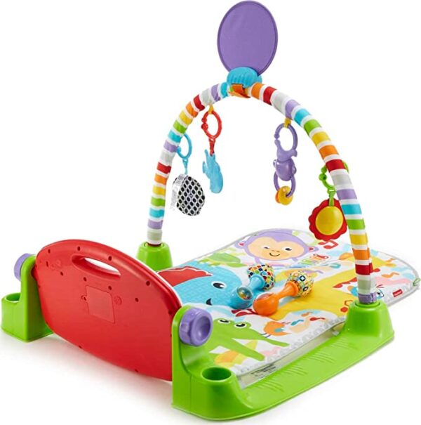 Fisher-Price Baby Gym with Kick & Play Piano Learning Toy featuring Smart Stages Educational Content and 2 Soft Maracas Rattle Toys - Image 3