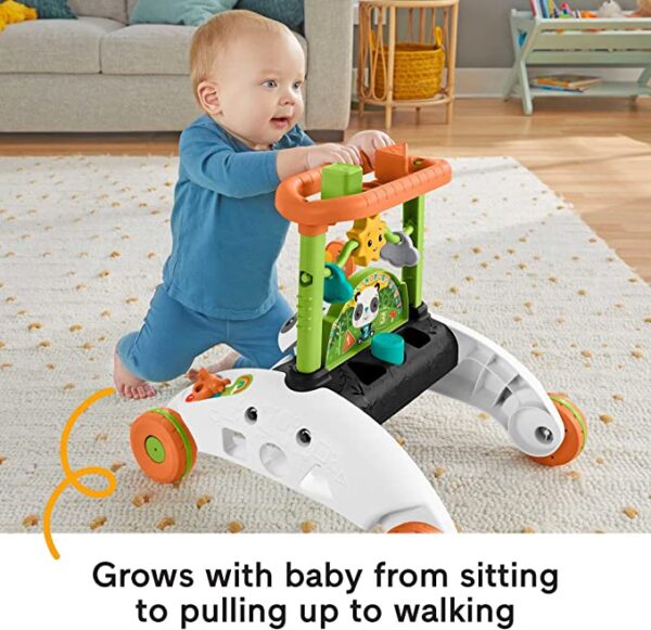 Fisher-Price 2-Sided Steady Speed Panda Walker, interactive baby walking toy with activities and learning songs - Image 2