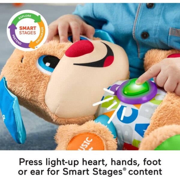 Fisher-Price Plush Puppy Baby Toy with Smart Stages Learning Content and Lights, Laugh & Learn - Image 2