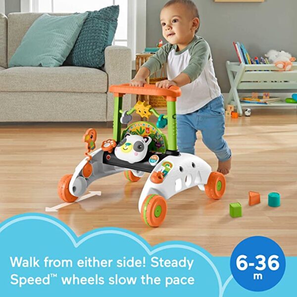 Fisher-Price 2-Sided Steady Speed Panda Walker, interactive baby walking toy with activities and learning songs - Image 4