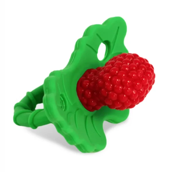 RaZbaby RaZberry Teether - Soothes Sore Gums, Soft Silicone, BPA Free, Easy-to-Hold - Red