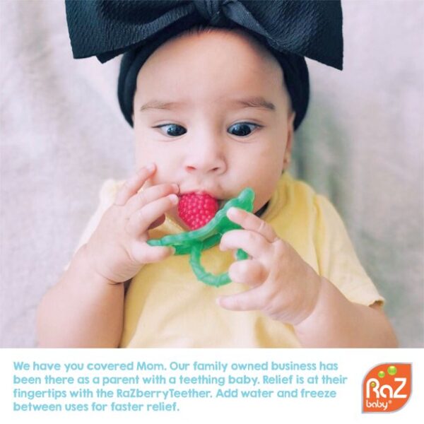 RaZbaby RaZberry Teether - Soothes Sore Gums, Soft Silicone, BPA Free, Easy-to-Hold - Red - Image 4