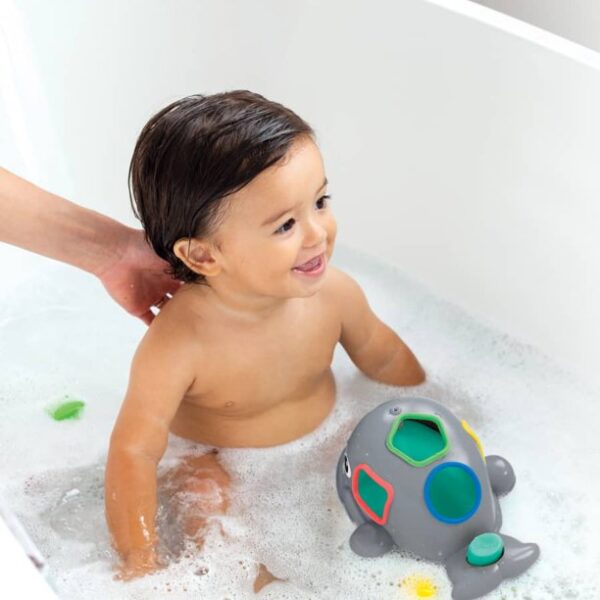 Infantino Orca the Whale Shape Sorting Toy with Water Squirt Blowhole for 12M+ - Image 4
