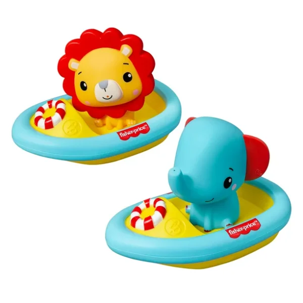 Fisher-Price 4-Piece Bath Boat Toy Set, Toy Boats with Animal Water Toys, Baby Bath Toys, Toddler Bath Toys, Floating Bath Tub Toys, Bath Toys for Toddlers 1-3 - Image 3