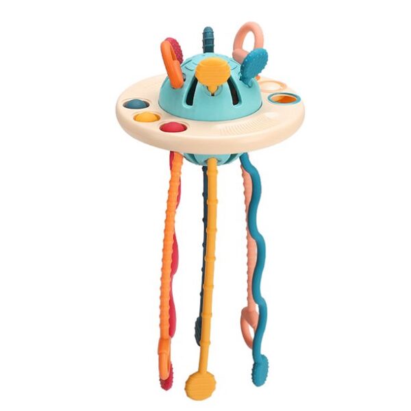 Style-Carry Baby Toys 6-12 Months, Sensory Toys for 1 Year Old Gifts Toddler Toys UFO Pull String Teething Toys