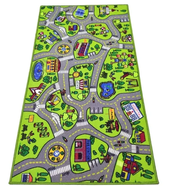 Toyvelt Kids Carpet Playmat Car Rug – City Life Educational Road Traffic Carpet Multi Color Play Mat - 26” X 44” Best Kids Rugs For Playroom & Kid Bedroom – For Ages 3 - 12 Years Old