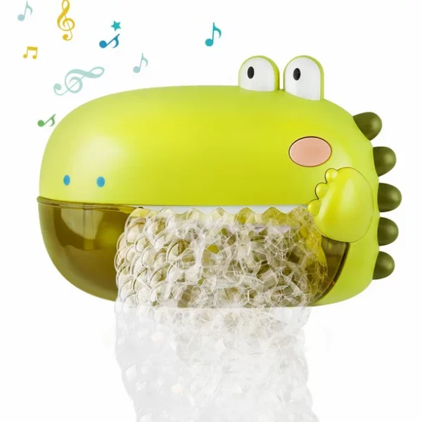 HopeRock Dinosaur Bubble Bath Toys for Baby, Green Bathtub Toys Bubble Maker Machine, 12 Children?s Songs Christmas Gift for Toddler Girls Boys 18 Months up - Image 3