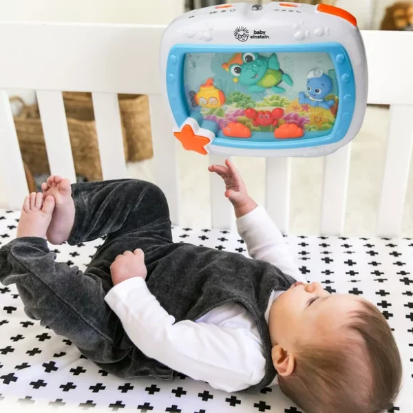 Baby Einstein Sea Dreams Soother Musical Crib Toy and Sound Machine with Remote, Lights and Melodies, Newborns + - Image 2