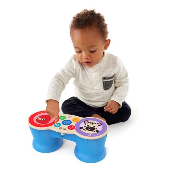 Baby Einstein & Hape Upbeat Tunes Magic Touch Wooden Drums​ Infant and Toddler Musical Toy, Unisex